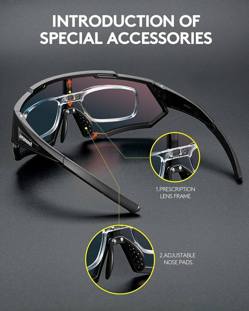 AMANEEST Sunglasses UV Protection Cycling Sunglasses for Men and Women,Impact Resistance Z87.1 for Construction - Image 3